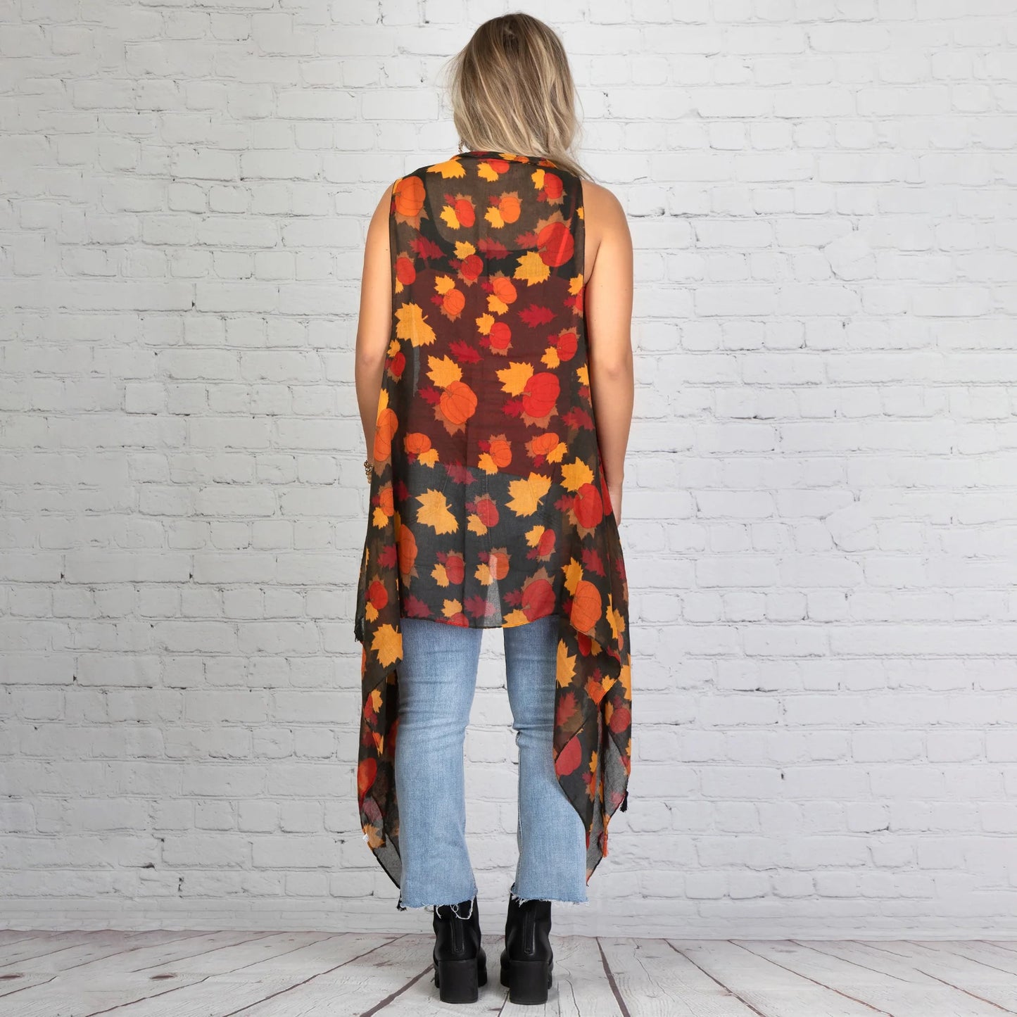 FALLING FOR FALL FESTIVE VEST ORANGE - One Size Fits All