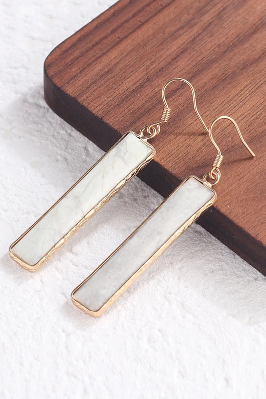 White Stone Earrings with Gold Metal