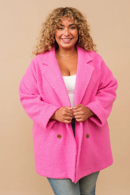 Barbie Pink Pile Fleece Peacoat
