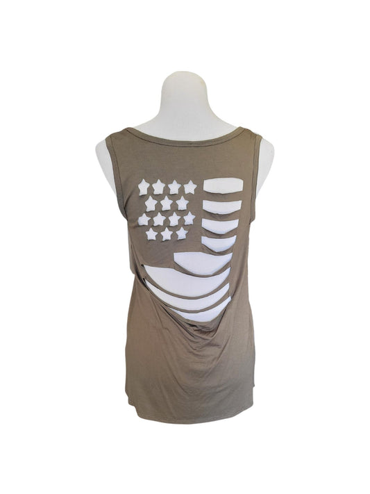 ARMY GREEN TANK WITH LASER CUT OUT