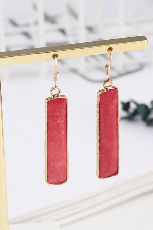 Red Stone Earrings with Gold Metal