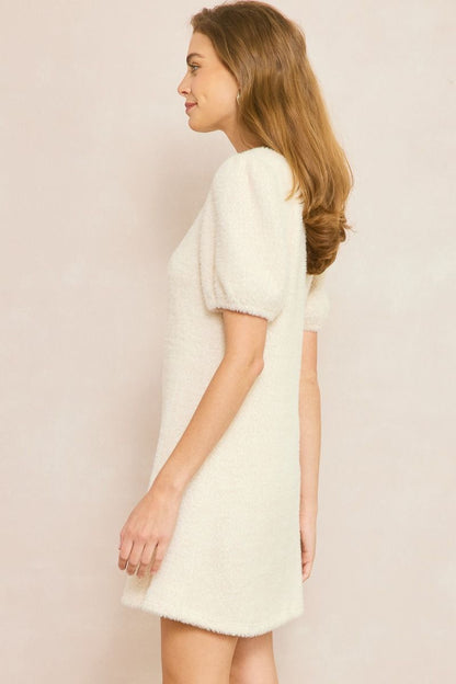Discover the Perfect Fall/Winter Dress: Soft, Sparkly, and Irresistibly Cozy - Ecru