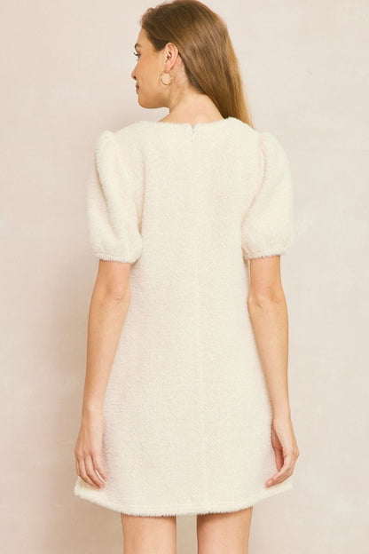 Discover the Perfect Fall/Winter Dress: Soft, Sparkly, and Irresistibly Cozy - Ecru