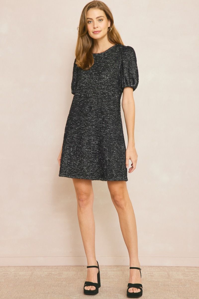 Discover the Perfect Fall/Winter Dress: Soft, Sparkly, and Irresistibly Cozy - Black