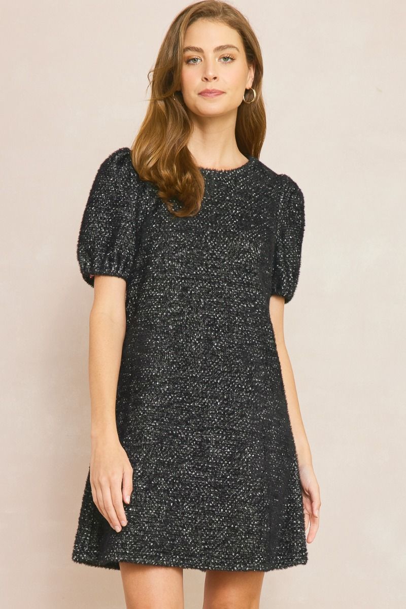 Discover the Perfect Fall/Winter Dress: Soft, Sparkly, and Irresistibly Cozy - Black